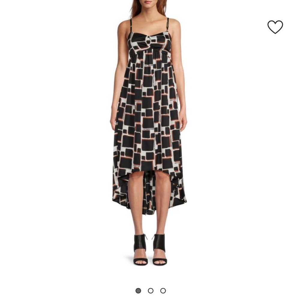 Karl Lagerfeld Paris Printed Drop Hem Midi Dress